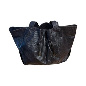 Furla Snakeskin Embossed Leather Tote